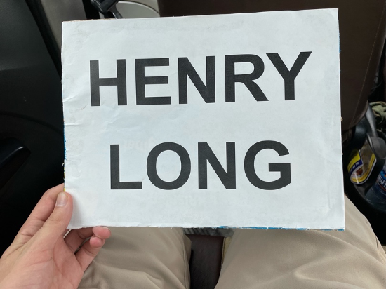 My driver's HENRY LONG sign